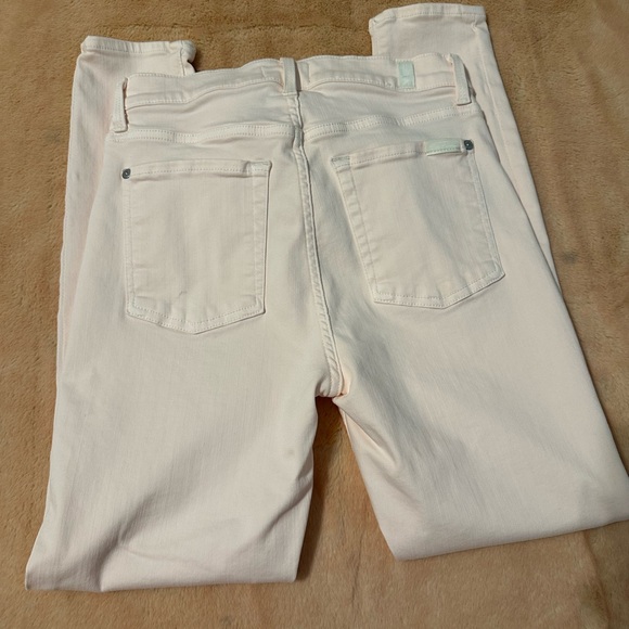 2 FOR $30 JEANS! 7 for All Mankind light pink, high waist skinny ankle jeans - Picture 6 of 8